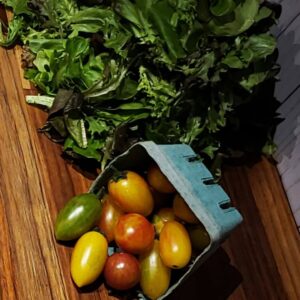 tomatoes and local greens