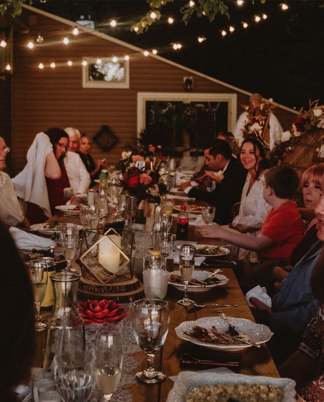 wedding celebration. outdoor dinner. we love local