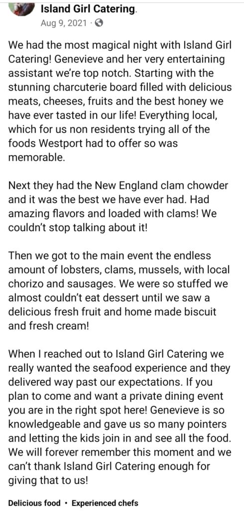 island girl catering testimonial 3